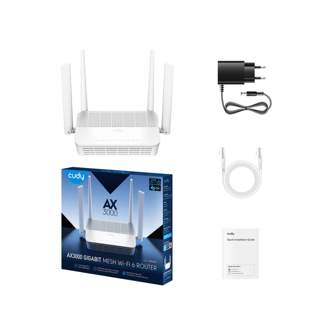 Cudy WR3000S AX3000 Dual Band Gigabit Wi-Fi 6 Mesh Router - Image 3