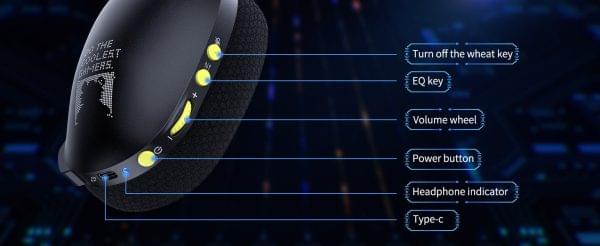 ONIKUMA B2 2.4Ghz Tri-mode 7.1 Surround Sound Lightweight Gaming Headset | Black - Image 3